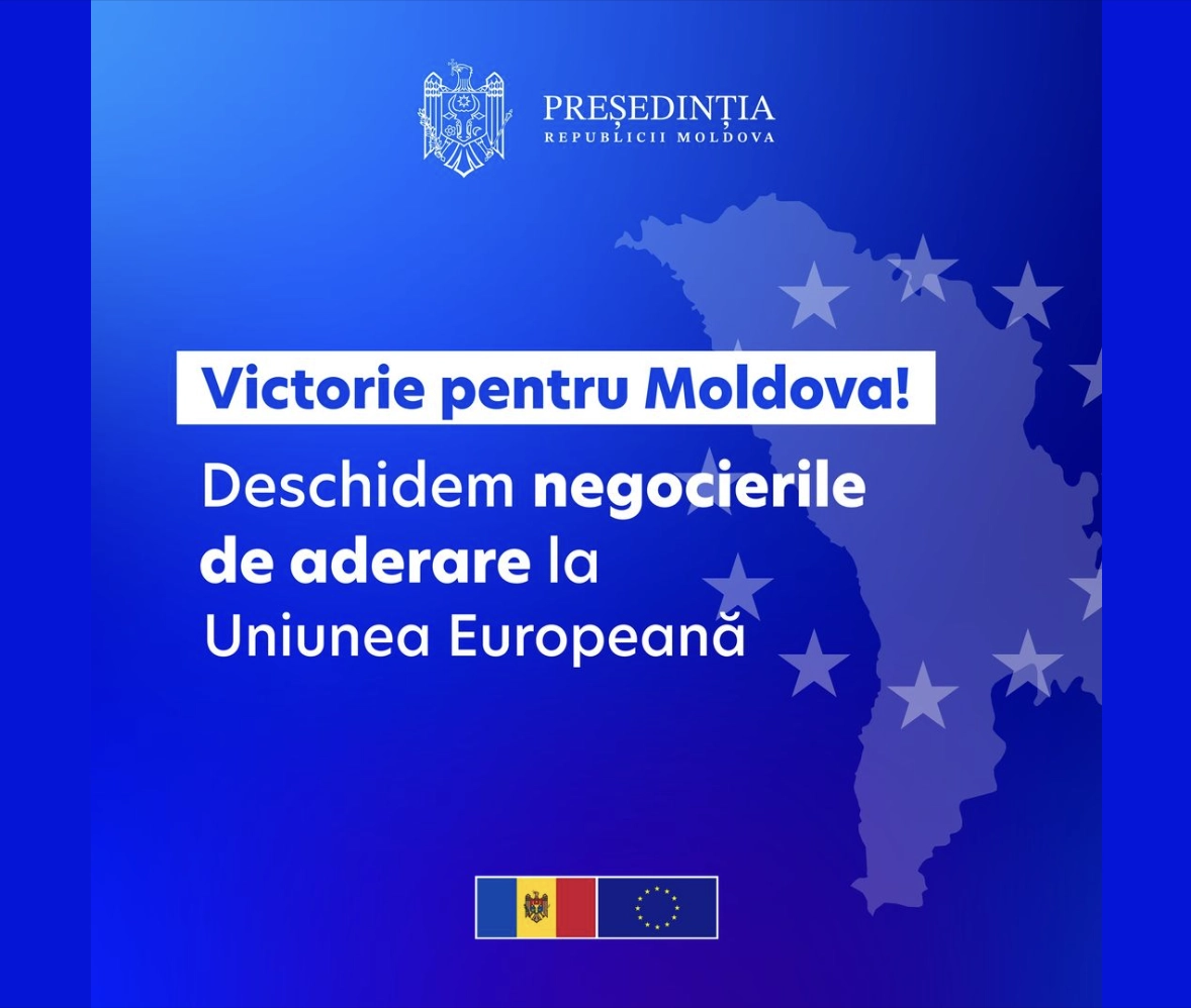 Consiliul European a votat pentru începerea negocierilor de aderare a Republicii Moldova la UE